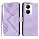 Custodia per cellulare in pelle con motivo a linea, For Huawei Enjoy 80 Plus, For Huawei Pura 80 5G, For Huawei Mate 70 Pro / Mate 70 Pro+, For Huawei Mate 70