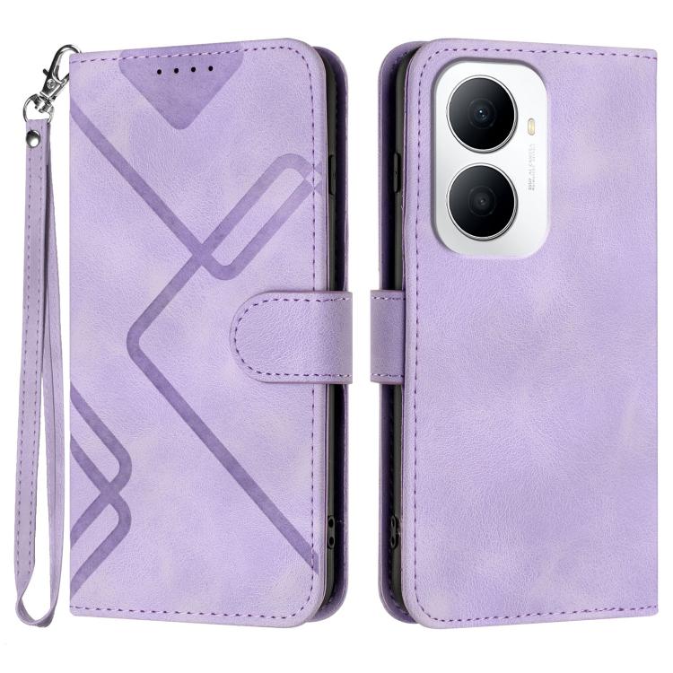 Custodia per cellulare in pelle con motivo a linea, For Huawei Enjoy 80 Plus, For Huawei Pura 80 5G, For Huawei Mate 70 Pro / Mate 70 Pro+, For Huawei Mate 70