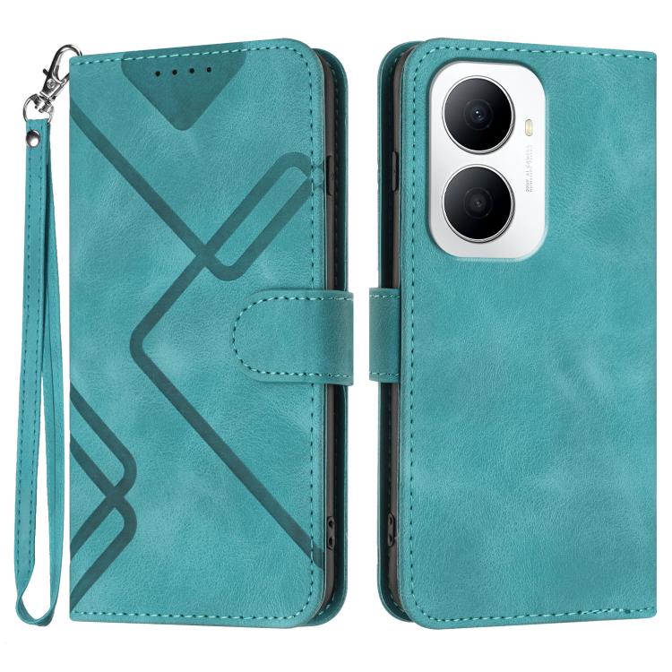 Custodia per cellulare in pelle con motivo a linea, For Huawei Enjoy 80 Plus, For Huawei Pura 80 5G, For Huawei Mate 70 Pro / Mate 70 Pro+, For Huawei Mate 70