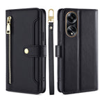 Custodia per telefono in pelle con portafoglio con cerniera a tracolla Lite Sheep Texture, For OPPO A78 4G, For OPPO Reno10 Pro+ 5G, For OPPO A1 5G, For OPPO Reno8 T 4G