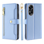 Custodia per telefono in pelle con portafoglio con cerniera a tracolla Lite Sheep Texture, For OPPO A78 4G, For OPPO Reno10 Pro+ 5G, For OPPO A1 5G, For OPPO Reno8 T 4G