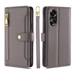 Custodia per telefono in pelle con portafoglio con cerniera a tracolla Lite Sheep Texture, For OPPO A78 4G, For OPPO Reno10 Pro+ 5G, For OPPO A1 5G, For OPPO Reno8 T 4G