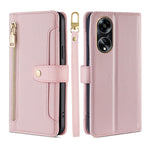 Custodia per telefono in pelle con portafoglio con cerniera a tracolla Lite Sheep Texture, For OPPO A78 4G, For OPPO Reno10 Pro+ 5G, For OPPO A1 5G, For OPPO Reno8 T 4G