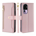 Custodia per telefono in pelle con portafoglio con cerniera a tracolla Lite Sheep Texture, For OPPO A78 4G, For OPPO Reno10 Pro+ 5G, For OPPO A1 5G, For OPPO Reno8 T 4G