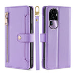 Custodia per telefono in pelle con portafoglio con cerniera a tracolla Lite Sheep Texture, For OPPO A78 4G, For OPPO Reno10 Pro+ 5G, For OPPO A1 5G, For OPPO Reno8 T 4G