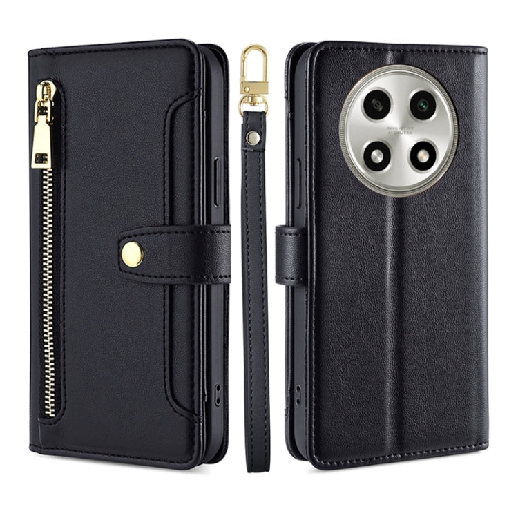 Custodia per telefono in pelle con portafoglio con cerniera a tracolla Lite Sheep Texture, For OPPO A2 Pro 5G, For OPPO A58 4G, For OPPO Reno10 5G / Reno10 Pro 5G Global, For OPPO Reno10 5G Global