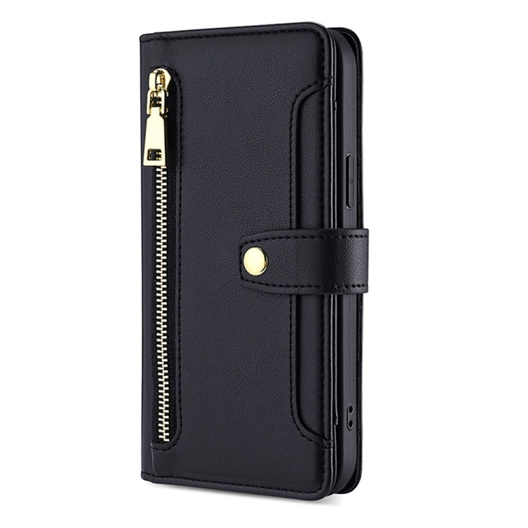 Custodia per telefono in pelle con portafoglio con cerniera a tracolla Lite Sheep Texture, For OPPO A2 Pro 5G, For OPPO A58 4G, For OPPO Reno10 5G / Reno10 Pro 5G Global, For OPPO Reno10 5G Global