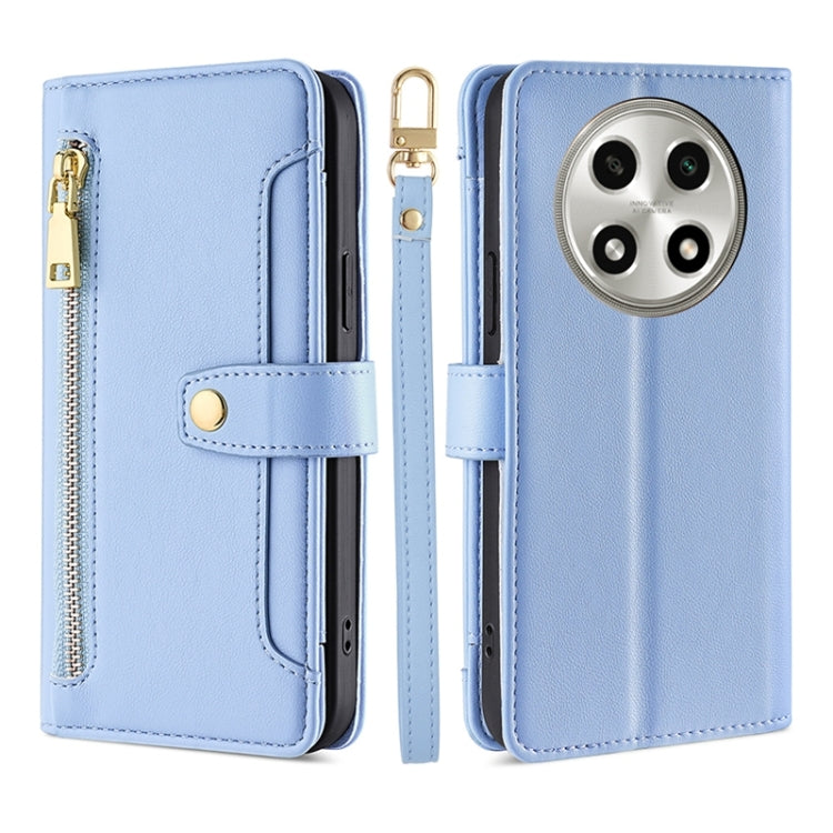 Custodia per telefono in pelle con portafoglio con cerniera a tracolla Lite Sheep Texture, For OPPO A2 Pro 5G, For OPPO A58 4G, For OPPO Reno10 5G / Reno10 Pro 5G Global, For OPPO Reno10 5G Global
