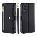 Custodia per telefono in pelle con portafoglio con cerniera a tracolla Lite Sheep Texture, For OPPO Reno11 F 5G, For OPPO Find X7 5G, For OPPO Find X7 Ultra 5G, For OPPO A38 4G / A18 4G
