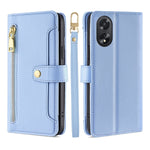 Custodia per telefono in pelle con portafoglio con cerniera a tracolla Lite Sheep Texture, For OPPO Reno11 F 5G, For OPPO Find X7 5G, For OPPO Find X7 Ultra 5G, For OPPO A38 4G / A18 4G