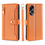 Custodia per telefono in pelle con portafoglio con cerniera a tracolla Lite Sheep Texture, For OPPO A2 Pro 5G, For OPPO A58 4G, For OPPO Reno10 5G / Reno10 Pro 5G Global, For OPPO Reno10 5G Global