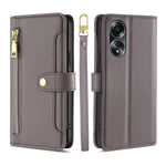 Custodia per telefono in pelle con portafoglio con cerniera a tracolla Lite Sheep Texture, For OPPO A2 Pro 5G, For OPPO A58 4G, For OPPO Reno10 5G / Reno10 Pro 5G Global, For OPPO Reno10 5G Global