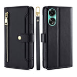 Custodia per telefono in pelle con portafoglio con cerniera a tracolla Lite Sheep Texture, For OPPO A78 4G, For OPPO Reno10 Pro+ 5G, For OPPO A1 5G, For OPPO Reno8 T 4G