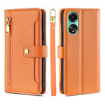 Custodia per telefono in pelle con portafoglio con cerniera a tracolla Lite Sheep Texture, For OPPO A78 4G, For OPPO Reno10 Pro+ 5G, For OPPO A1 5G, For OPPO Reno8 T 4G