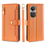 Custodia per telefono in pelle con portafoglio con cerniera a tracolla Lite Sheep Texture, For OPPO A2 Pro 5G, For OPPO A58 4G, For OPPO Reno10 5G / Reno10 Pro 5G Global, For OPPO Reno10 5G Global