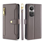 Custodia per telefono in pelle con portafoglio con cerniera a tracolla Lite Sheep Texture, For OPPO A2 Pro 5G, For OPPO A58 4G, For OPPO Reno10 5G / Reno10 Pro 5G Global, For OPPO Reno10 5G Global