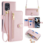Custodia per telefono in pelle con portafoglio con cerniera a tracolla Lite Sheep Texture, For OPPO Reno8 T 5G / A1 Pro 5G, For OPPO Reno7 4G / F21 Pro 4G, For OPPO Find X5 Pro