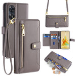 Custodia per telefono in pelle con portafoglio con cerniera a tracolla Lite Sheep Texture, For OPPO A78 4G, For OPPO Reno10 Pro+ 5G, For OPPO A1 5G, For OPPO Reno8 T 4G