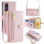 Custodia per telefono in pelle con portafoglio con cerniera a tracolla Lite Sheep Texture, For OPPO A78 4G, For OPPO Reno10 Pro+ 5G, For OPPO A1 5G, For OPPO Reno8 T 4G