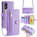 Custodia per telefono in pelle con portafoglio con cerniera a tracolla Lite Sheep Texture, For OPPO A78 4G, For OPPO Reno10 Pro+ 5G, For OPPO A1 5G, For OPPO Reno8 T 4G