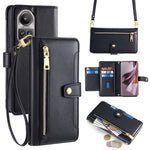 Custodia per telefono in pelle con portafoglio con cerniera a tracolla Lite Sheep Texture, For OPPO A2 Pro 5G, For OPPO A58 4G, For OPPO Reno10 5G / Reno10 Pro 5G Global, For OPPO Reno10 5G Global