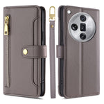 Custodia per telefono in pelle con portafoglio con cerniera a tracolla Lite Sheep Texture, For OPPO Reno11 F 5G, For OPPO Find X7 5G, For OPPO Find X7 Ultra 5G, For OPPO A38 4G / A18 4G