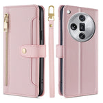 Custodia per telefono in pelle con portafoglio con cerniera a tracolla Lite Sheep Texture, For OPPO Reno11 F 5G, For OPPO Find X7 5G, For OPPO Find X7 Ultra 5G, For OPPO A38 4G / A18 4G
