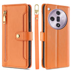 Custodia per telefono in pelle con portafoglio con cerniera a tracolla Lite Sheep Texture, For OPPO Reno11 F 5G, For OPPO Find X7 5G, For OPPO Find X7 Ultra 5G, For OPPO A38 4G / A18 4G