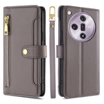 Custodia per telefono in pelle con portafoglio con cerniera a tracolla Lite Sheep Texture, For OPPO Reno11 F 5G, For OPPO Find X7 5G, For OPPO Find X7 Ultra 5G, For OPPO A38 4G / A18 4G