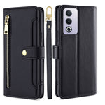 Custodia per telefono in pelle con portafoglio con cerniera a tracolla Lite Sheep Texture, For OPPO Reno12 F 5G, For OPPO A3 Pro 5G India, For OPPO Reno12 5G Global, For OPPO A60 4G Global