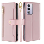 Custodia per telefono in pelle con portafoglio con cerniera a tracolla Lite Sheep Texture, For OPPO Reno12 F 5G, For OPPO A3 Pro 5G India, For OPPO Reno12 5G Global, For OPPO A60 4G Global