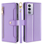 Custodia per telefono in pelle con portafoglio con cerniera a tracolla Lite Sheep Texture, For OPPO Reno12 F 5G, For OPPO A3 Pro 5G India, For OPPO Reno12 5G Global, For OPPO A60 4G Global