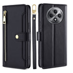 Custodia per telefono in pelle con portafoglio con cerniera a tracolla Lite Sheep Texture, For OPPO Reno12 F 5G, For OPPO A3 Pro 5G India, For OPPO Reno12 5G Global, For OPPO A60 4G Global
