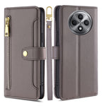Custodia per telefono in pelle con portafoglio con cerniera a tracolla Lite Sheep Texture, For OPPO Reno12 F 5G, For OPPO A3 Pro 5G India, For OPPO Reno12 5G Global, For OPPO A60 4G Global