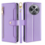 Custodia per telefono in pelle con portafoglio con cerniera a tracolla Lite Sheep Texture, For OPPO Reno12 F 5G, For OPPO A3 Pro 5G India, For OPPO Reno12 5G Global, For OPPO A60 4G Global