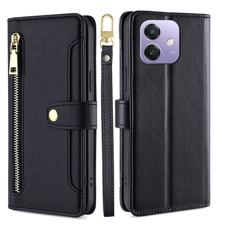 Custodia per telefono in pelle con portafoglio con cerniera a tracolla Lite Sheep Texture, For OPPO Find X8s 5G, For OPPO Find X8 Ultra 5G, For OPPO Reno13 F 5G / 4G, For OPPO A3 5G India