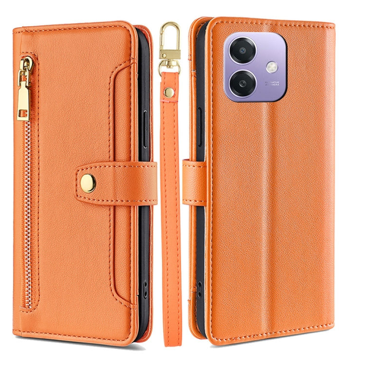 Custodia per telefono in pelle con portafoglio con cerniera a tracolla Lite Sheep Texture, For OPPO Find X8s 5G, For OPPO Find X8 Ultra 5G, For OPPO Reno13 F 5G / 4G, For OPPO A3 5G India