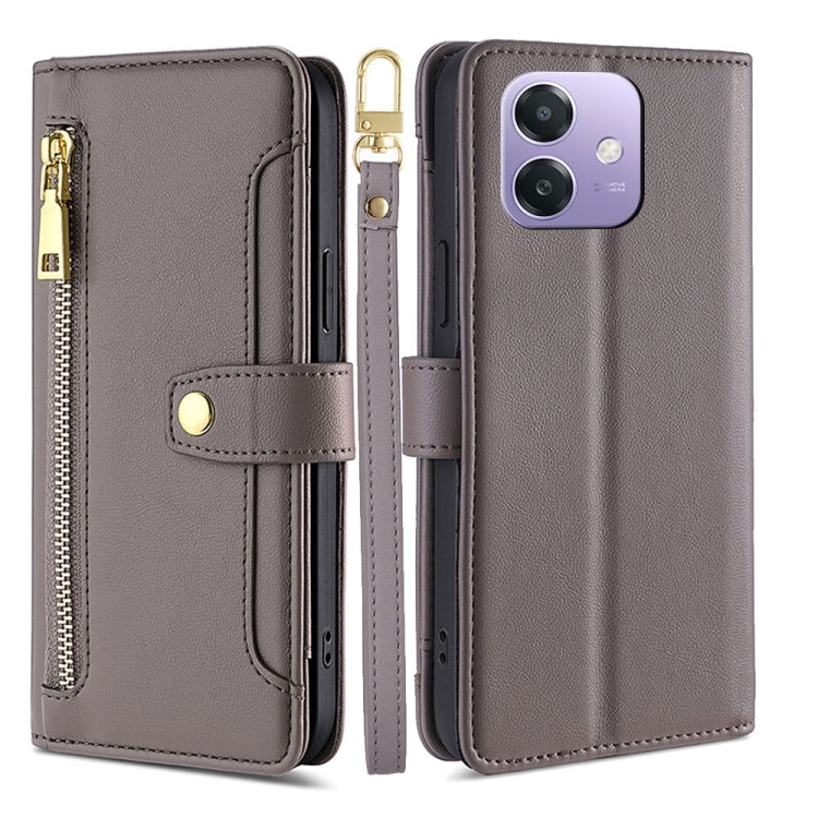 Custodia per telefono in pelle con portafoglio con cerniera a tracolla Lite Sheep Texture, For OPPO Find X8s 5G, For OPPO Find X8 Ultra 5G, For OPPO Reno13 F 5G / 4G, For OPPO A3 5G India