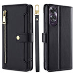 Custodia per telefono in pelle con portafoglio con cerniera a tracolla Lite Sheep Texture, For OPPO Reno12 F 5G, For OPPO A3 Pro 5G India, For OPPO Reno12 5G Global, For OPPO A60 4G Global
