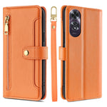 Custodia per telefono in pelle con portafoglio con cerniera a tracolla Lite Sheep Texture, For OPPO Reno12 F 5G, For OPPO A3 Pro 5G India, For OPPO Reno12 5G Global, For OPPO A60 4G Global