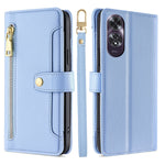 Custodia per telefono in pelle con portafoglio con cerniera a tracolla Lite Sheep Texture, For OPPO Reno12 F 5G, For OPPO A3 Pro 5G India, For OPPO Reno12 5G Global, For OPPO A60 4G Global