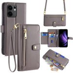Custodia per telefono in pelle con portafoglio con cerniera a tracolla Lite Sheep Texture, For OPPO Find X8s 5G, For OPPO Find X8 Ultra 5G, For OPPO Reno13 F 5G / 4G, For OPPO A3 5G India