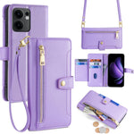 Custodia per telefono in pelle con portafoglio con cerniera a tracolla Lite Sheep Texture, For OPPO Find X8s 5G, For OPPO Find X8 Ultra 5G, For OPPO Reno13 F 5G / 4G, For OPPO A3 5G India