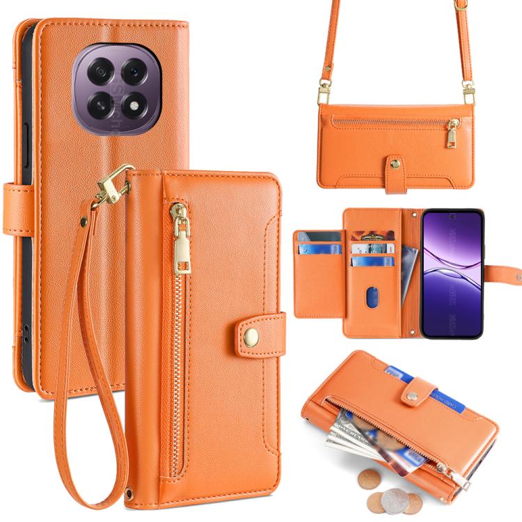 Custodia per telefono in pelle con portafoglio con cerniera a tracolla Lite Sheep Texture, For OPPO A5 5G 2025 Global, For OPPO Reno14 Pro 5G, For OPPO Reno14 5G, For OPPO Find X8s+ 5G