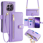 Custodia per telefono in pelle con portafoglio con cerniera a tracolla Lite Sheep Texture, For OPPO A5 5G 2025 Global, For OPPO Reno14 Pro 5G, For OPPO Reno14 5G, For OPPO Find X8s+ 5G
