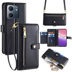 Custodia per telefono in pelle con portafoglio con cerniera a tracolla Lite Sheep Texture, For OPPO Find X9 Pro 5G, For OPPO K13 Turbo Pro 5G, For OPPO Reno14 F 5G, For OPPO A5x 5G Global