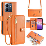 Custodia per telefono in pelle con portafoglio con cerniera a tracolla Lite Sheep Texture, For OPPO Find X9 Pro 5G, For OPPO K13 Turbo Pro 5G, For OPPO Reno14 F 5G, For OPPO A5x 5G Global