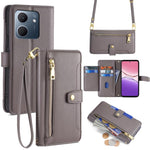 Custodia per telefono in pelle con portafoglio con cerniera a tracolla Lite Sheep Texture, For OPPO Find X9 Pro 5G, For OPPO K13 Turbo Pro 5G, For OPPO Reno14 F 5G, For OPPO A5x 5G Global