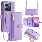 Custodia per telefono in pelle con portafoglio con cerniera a tracolla Lite Sheep Texture, For OPPO Find X9 Pro 5G, For OPPO K13 Turbo Pro 5G, For OPPO Reno14 F 5G, For OPPO A5x 5G Global