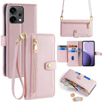 Custodia per telefono in pelle con portafoglio con cerniera a tracolla Lite Sheep Texture, For OPPO A5 5G 2025 Global, For OPPO Reno14 Pro 5G, For OPPO Reno14 5G, For OPPO Find X8s+ 5G